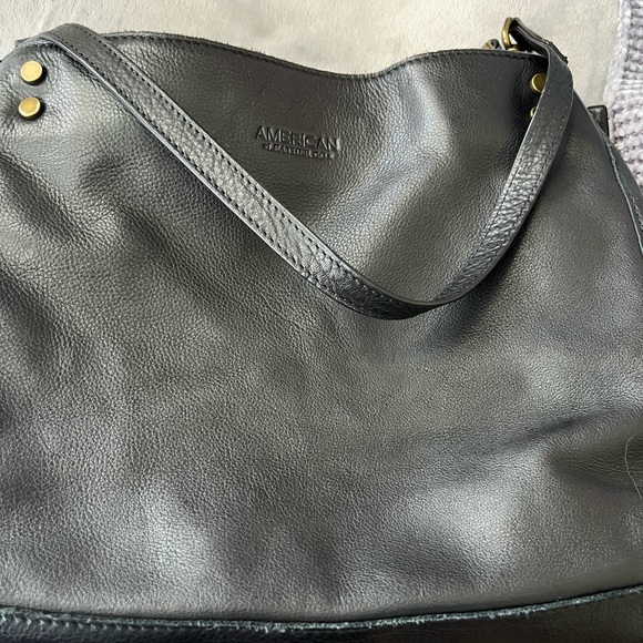 GU American Leather Co. "Hope Tote" Black Shoulder Bag/Tote/Purse- Triple Entry! - Picture 7 of 8